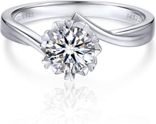 Verlobungsring Damen 1-2 Karat Moissainte Silber 925 Schneeflocke