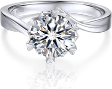 Verlobungsring Damen Moissainte 2 Karat Silber Solitär Geschenk