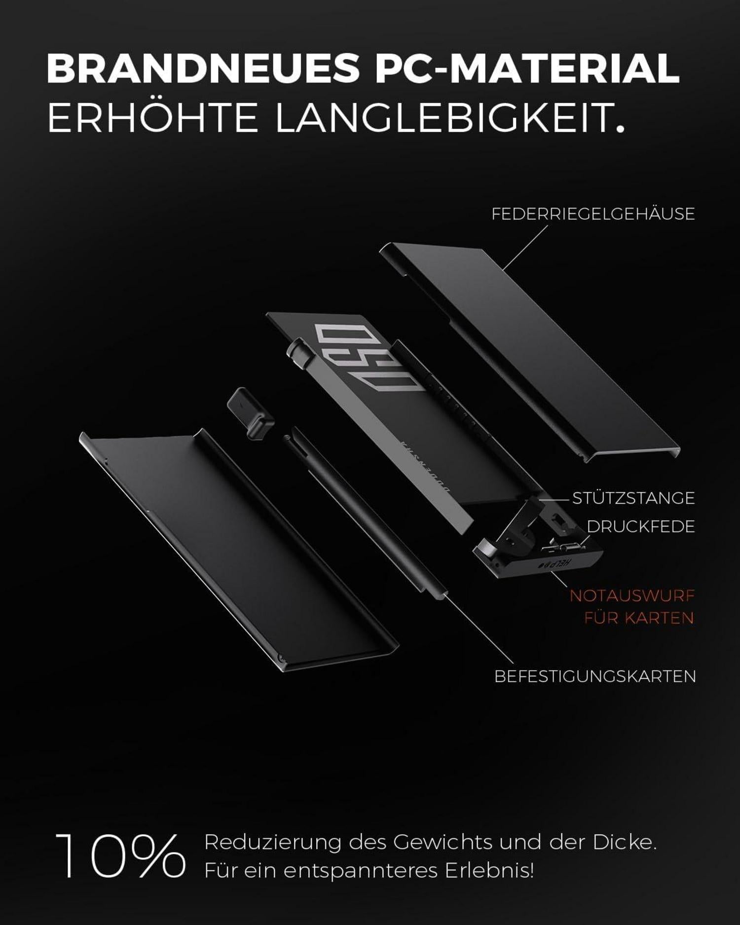 Kreditkartenetui Herren RFID Münzfach Pop-up Aluminium Braun