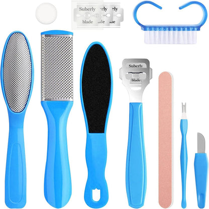 Professionelles Pediküre Fußpflege Set 10in1 Hornhauthobel Fussfeile