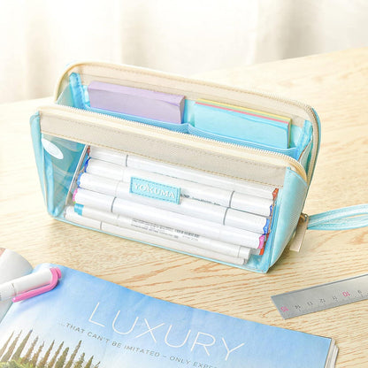 YOKUMA Federmäppchen Durchsichtig Aesthetic Pencil Case