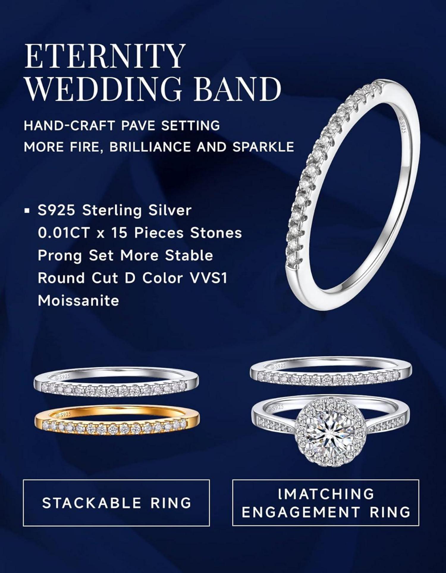 Moissanit Verlobungsring Silber 925 Damen Herren Eternity Ring