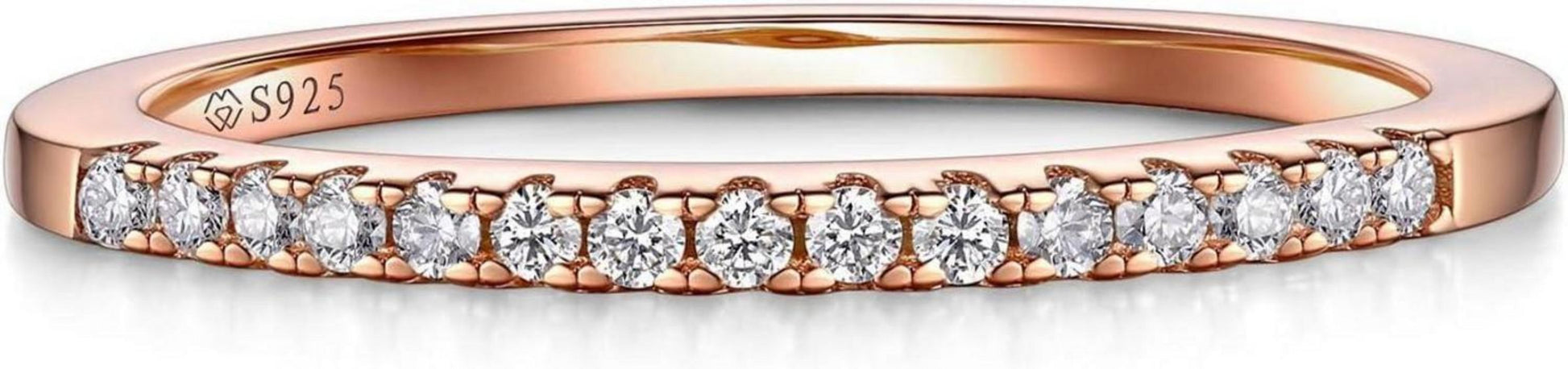 Moissanit Verlobungsring 925 Silber Rosegold Bandring