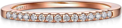 Moissanit Verlobungsring Eternity Ring Silber 925 Rose 61