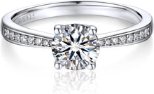 Moissanite Verlobungsring 1 Karat Damen 925 Sterling Silber VVS1