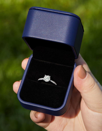 Verlobungsring 1 Karat Moissanite Diamant 925 Sterling Silber VVS1 D Farbe