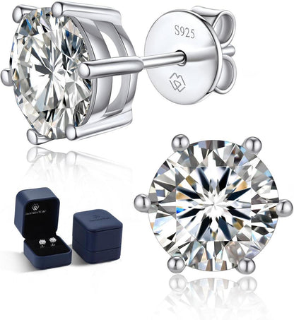Moissanite Ohrringe Silber 925 Ohrstecker Diamant Stecker hypoallergen