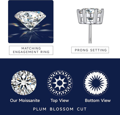 MomentWish Moissanit Ohrringe 925 Silber 1-4 Karat Diamant Hypoallergen Valentinstag