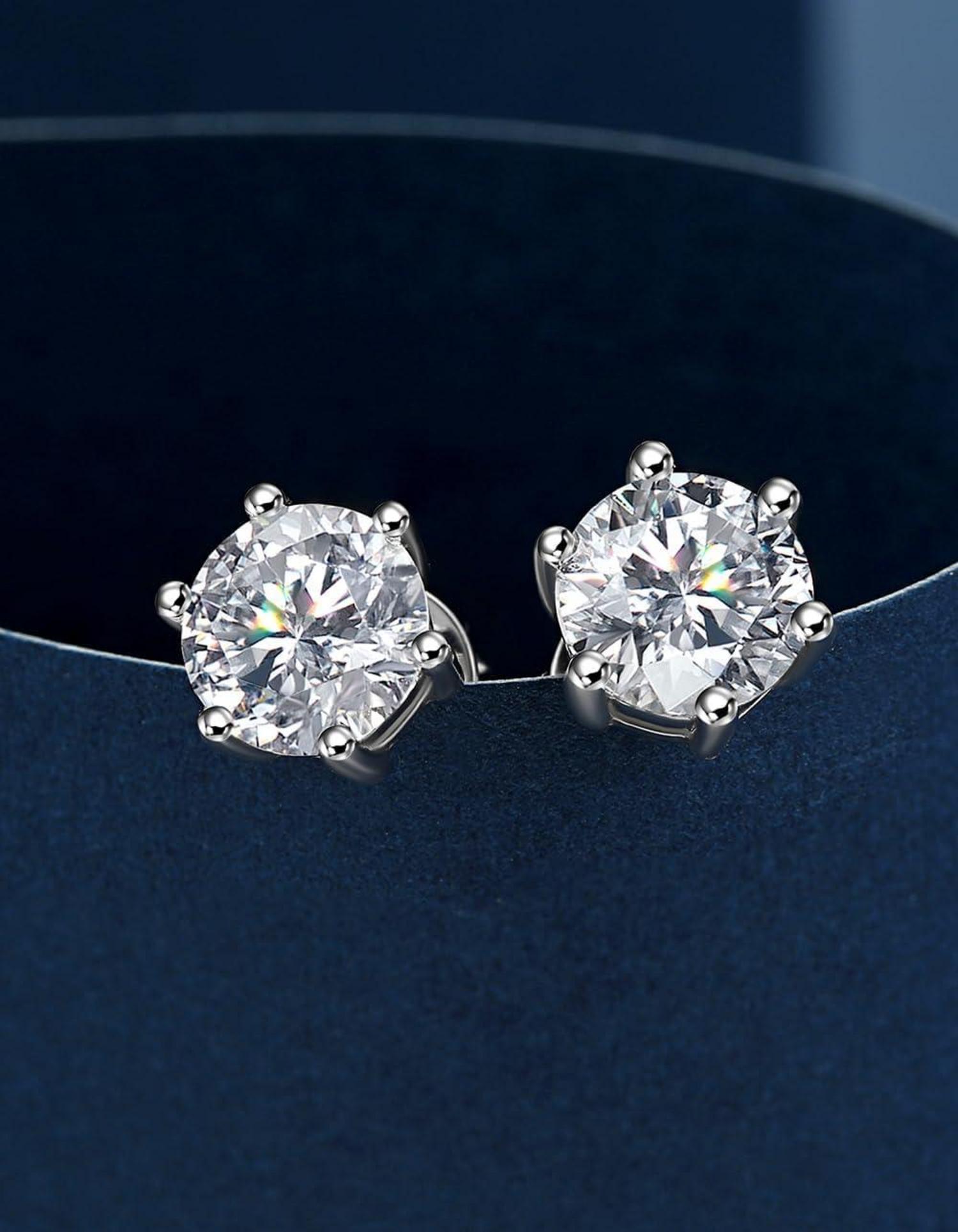 Moissanite Ohrringe 925 Silber Ohrstecker Diamant Hypoallergen 1-4 Karat