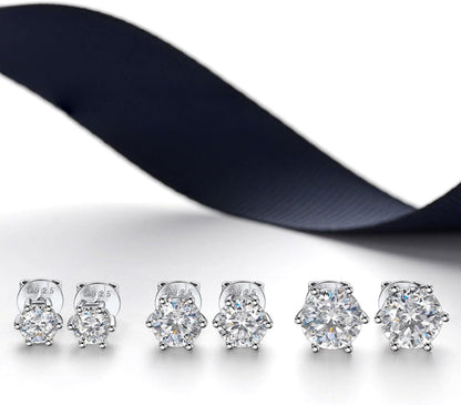 MomentWish Moissanit Ohrringe 925 Silber 1-4 Karat Diamant Hypoallergen Valentinstag