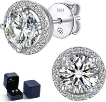 Moissanite Ohrringe Silber 925 Damen Halo Diamant Geschenk