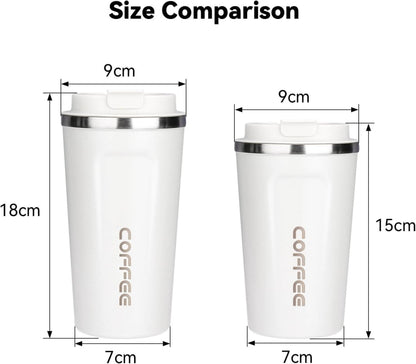 ERBO Thermobecher to go 510ml Weiß - Auslaufsicherer Kaffeebecher mit Deckel