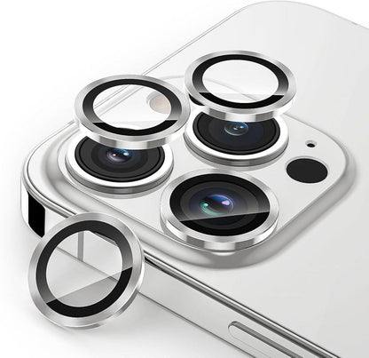 Kameraschutz für iPhone 14 Pro Max, 9H Glas Protector, Silber