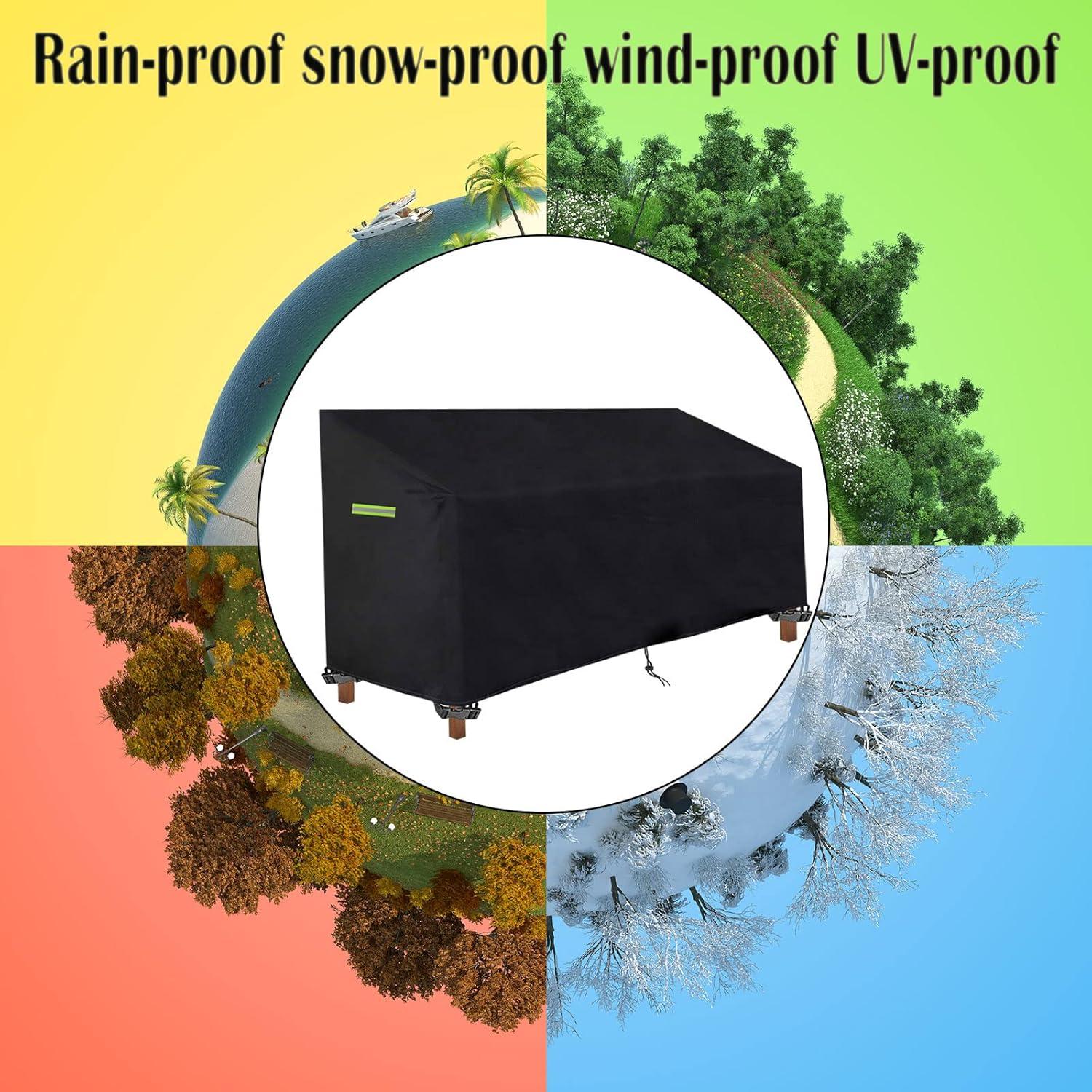 Schutzhülle Gartenbank 2/3 Sitzer Wasserdicht UV-beständig Schwarz