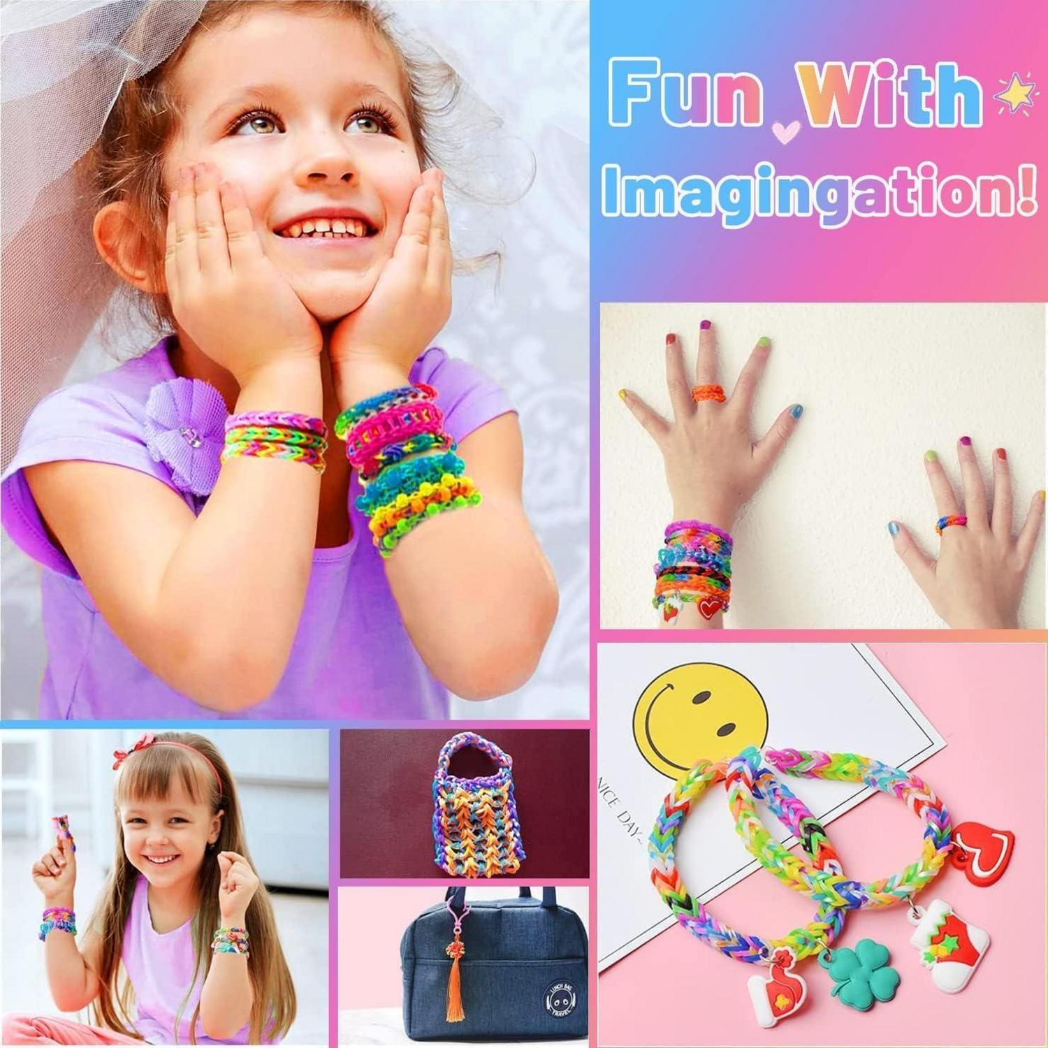 Buntes Loom Bänder Set 2500+ Gummibänder Kit für Kinder DIY Armband Basteln