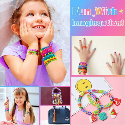 Buntes Loom Bänder Set 2500+ Gummibänder Kit für Kinder DIY Armband Basteln