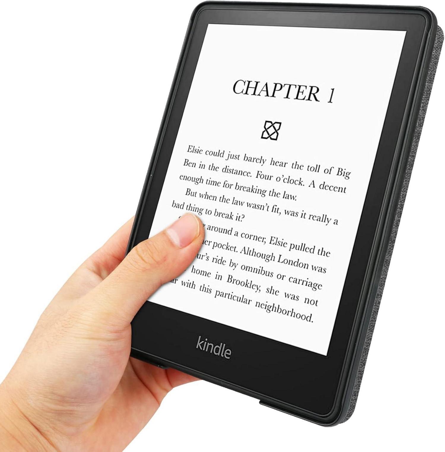 Slim Leder Hülle für 6'' All-New Kindle 11. Generation 2022 - Grau