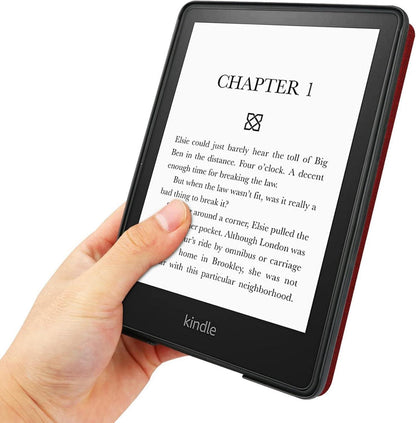 Ultraflache Kindle Hülle 6'' 11. Gen 2022 Slim PU Leder Cover Malerei Weinrot