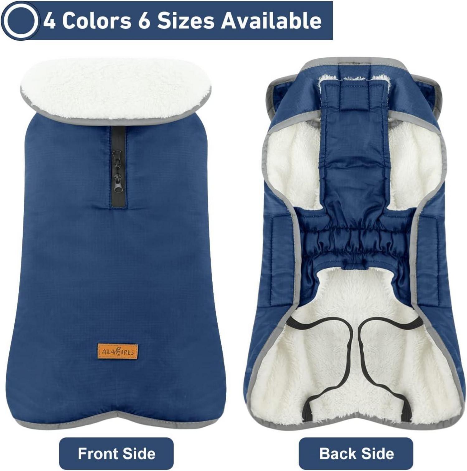 Hundemantel Französische Bulldogge Winter Warme Jacke Navy