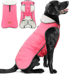 Hund Wintermantel Fleece Wasserdicht Reflektierend Pink XXXL