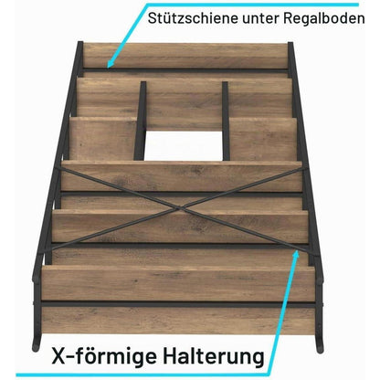 6-Ebenen Bücherregal | Standregal für Wohnzimmer, Büro & Schlafzimmer