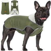 Wasserdichter Winter Hundemantel Fleece warm ArmyGreen L