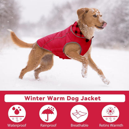 Hundemantel Winter Warme Jacke Winddichte Hunde Wintermantel Rot XXL