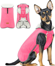 Reflektierende Hundeweste Winter Hundejacke Pink Größe L