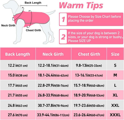 Reflektierende Hundeweste Winter Hundejacke Pink Größe L