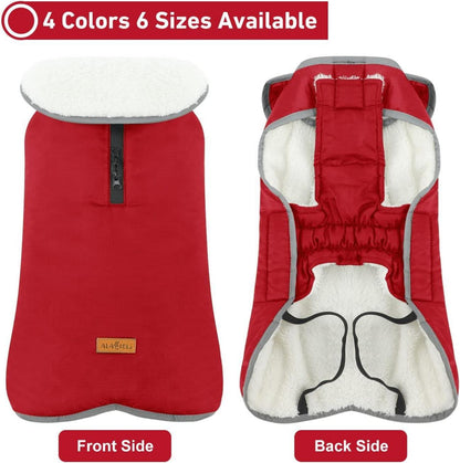 Winter Hundemantel warm wasserdicht reflektierend XL Rot