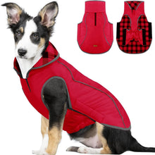 Wendbarer Hundemantel Winter Warm Reflektierend Rot XL