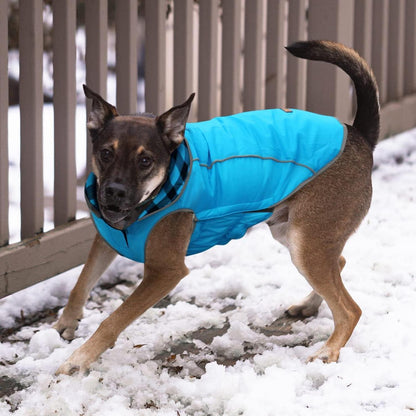 Winter Hundemantel Kariert Blau Große Hund Schneejacke XXL wasserdicht warm
