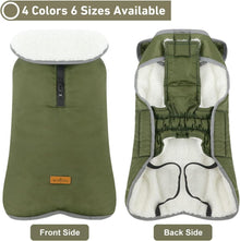 Wasserdichte Fleece Hundejacke Winter Hundemantel ArmyGreen