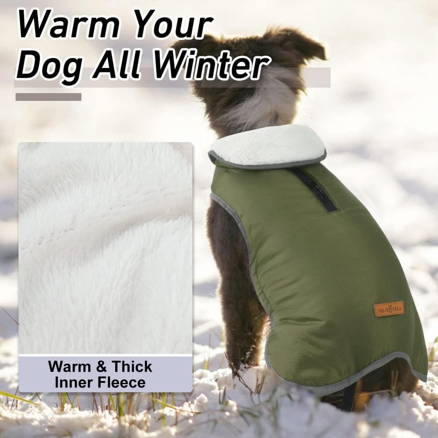 Hundemantel wasserdicht Fleece Winterjacke mit Reflexstreifen