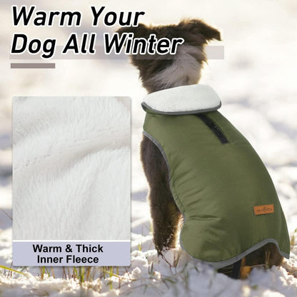 Hundemantel wasserdicht Fleece Winterjacke mit Reflexstreifen