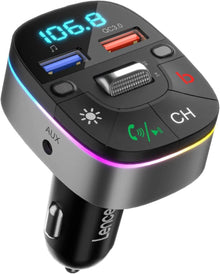 Bluetooth 5,0 FM Transmitter mit QC3,0 Ladegerät & Dual-Mikrofone