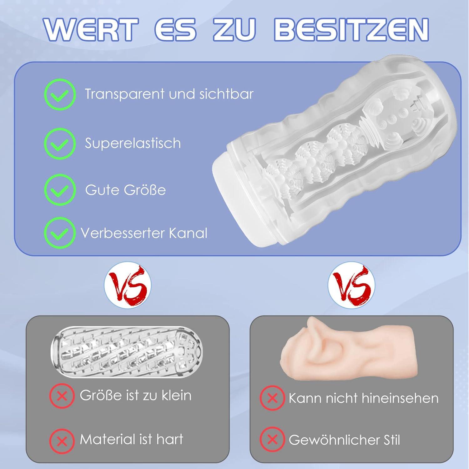 Kristall Masturbator Cup Transparent Sexspielzeug Männer 3D Vagina-Liebestunnel