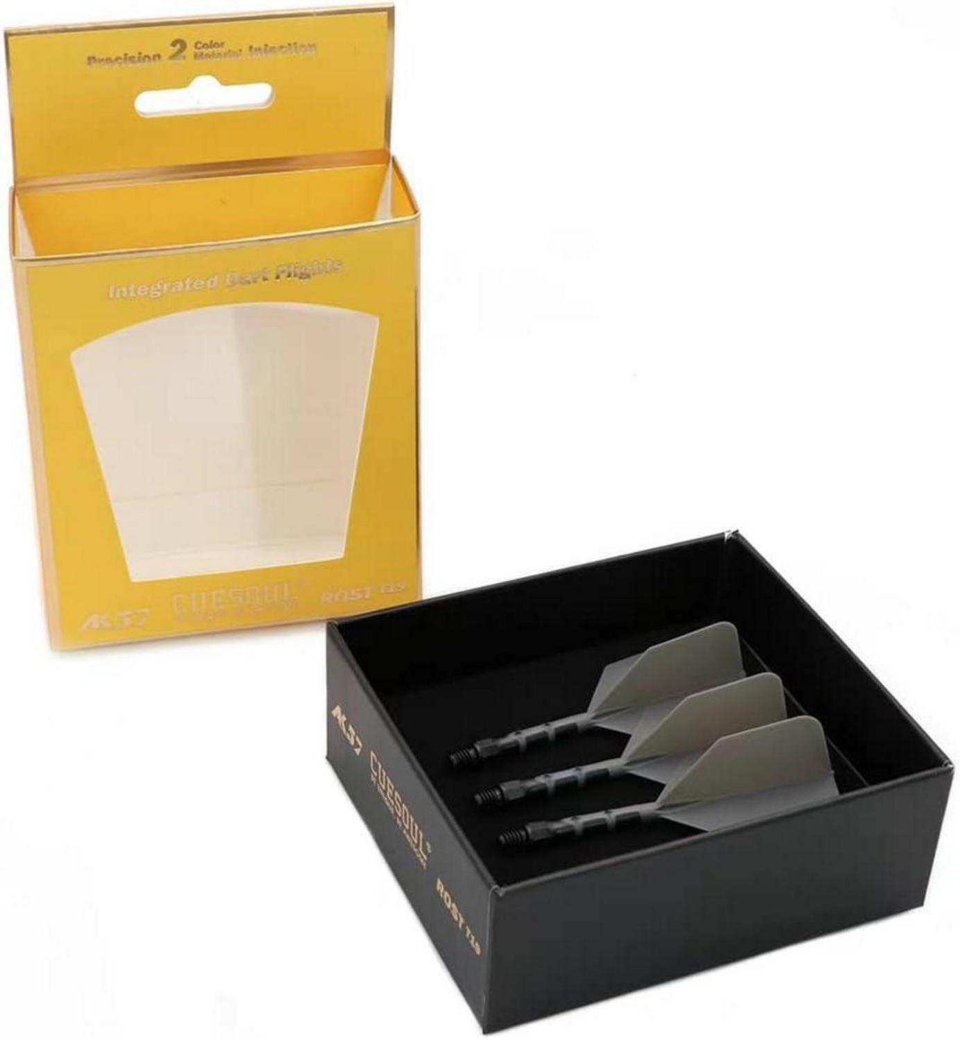 CUESOUL ROST T19 Integrierter Dartschaft und Flights, Big Wing Shape, 3er-Set, Gary Flight, schwarzer Schaft, M-69mm