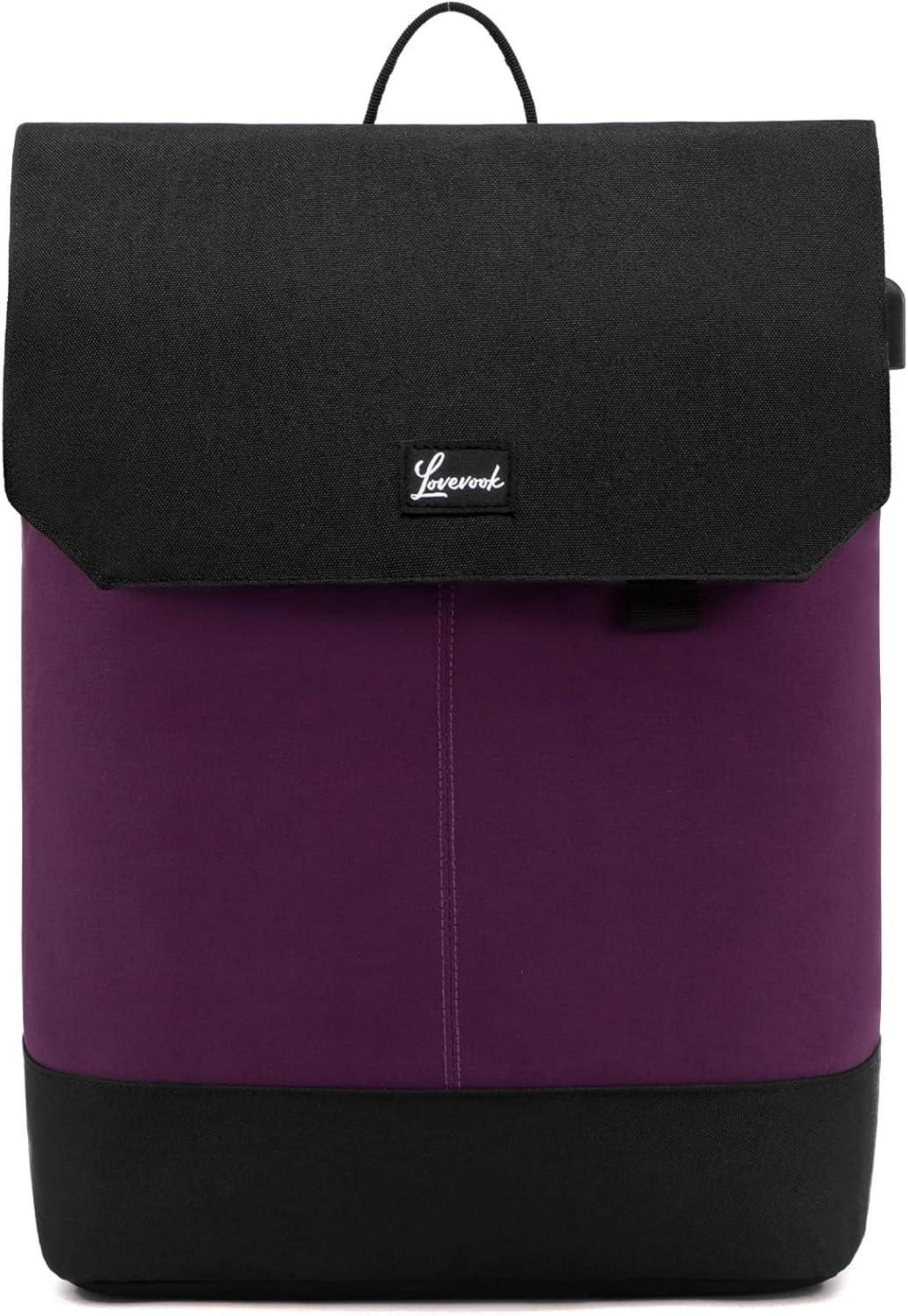 Rucksack Damen 15,6 Zoll Laptop USB Ladeanschluss Wasserdicht Schwarz