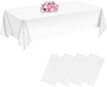 Einweg Tischdecke Wasserdicht Weiß 4 Stück Hochzeit Party