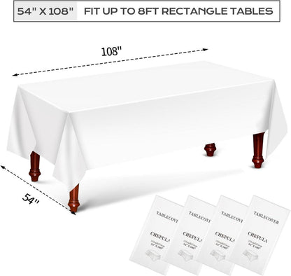 Einweg Tischdecke Weiß 4 Stück Wasserdicht 137x274 cm Geburtstag Party