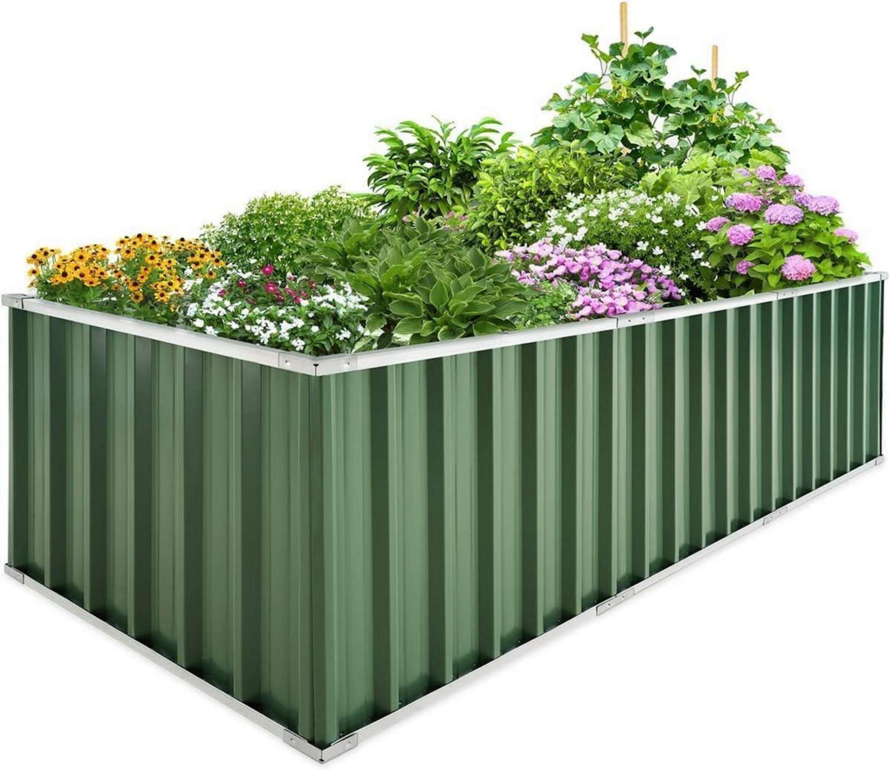 Hochbeet Metall 258x90x60cm Verzinkter Stahl Grau