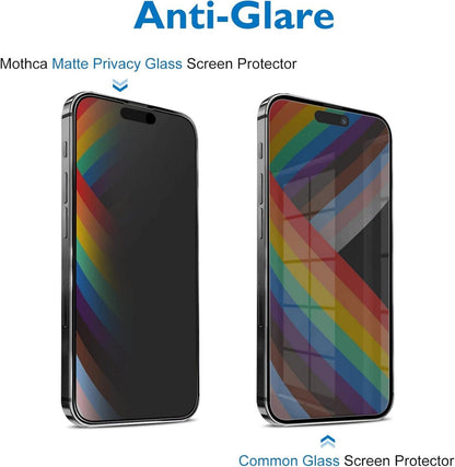 Mothca Sichtschutzfolie Matt für iPhone 14 Pro, Privacy Panzer Schutz Glas, Anti-Spy, Blendschutz 6,1 Zoll