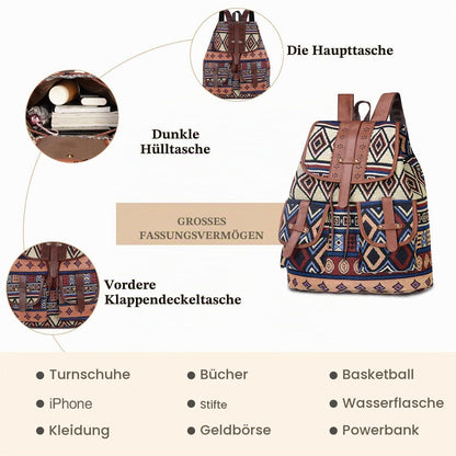 Damen Rucksack Hippie Stil – Bunter Freizeitrucksack für Schule & Reisen