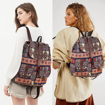 Damen Rucksack Hippie Stil – Bunter Freizeitrucksack für Schule & Reisen