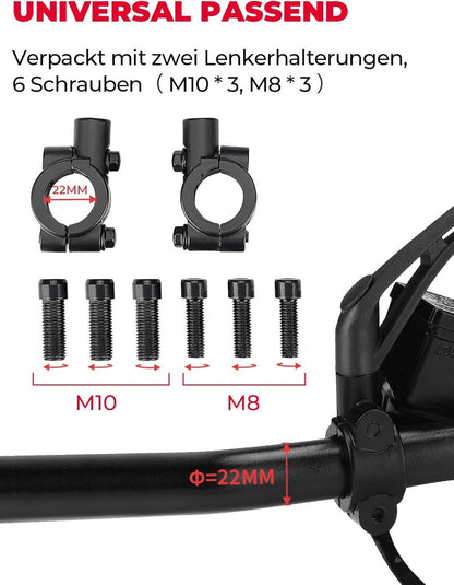 Motorrad Spiegel universal E-geprüft M8 M10 Rückseitenspiegel ABS Aluminiumschutz