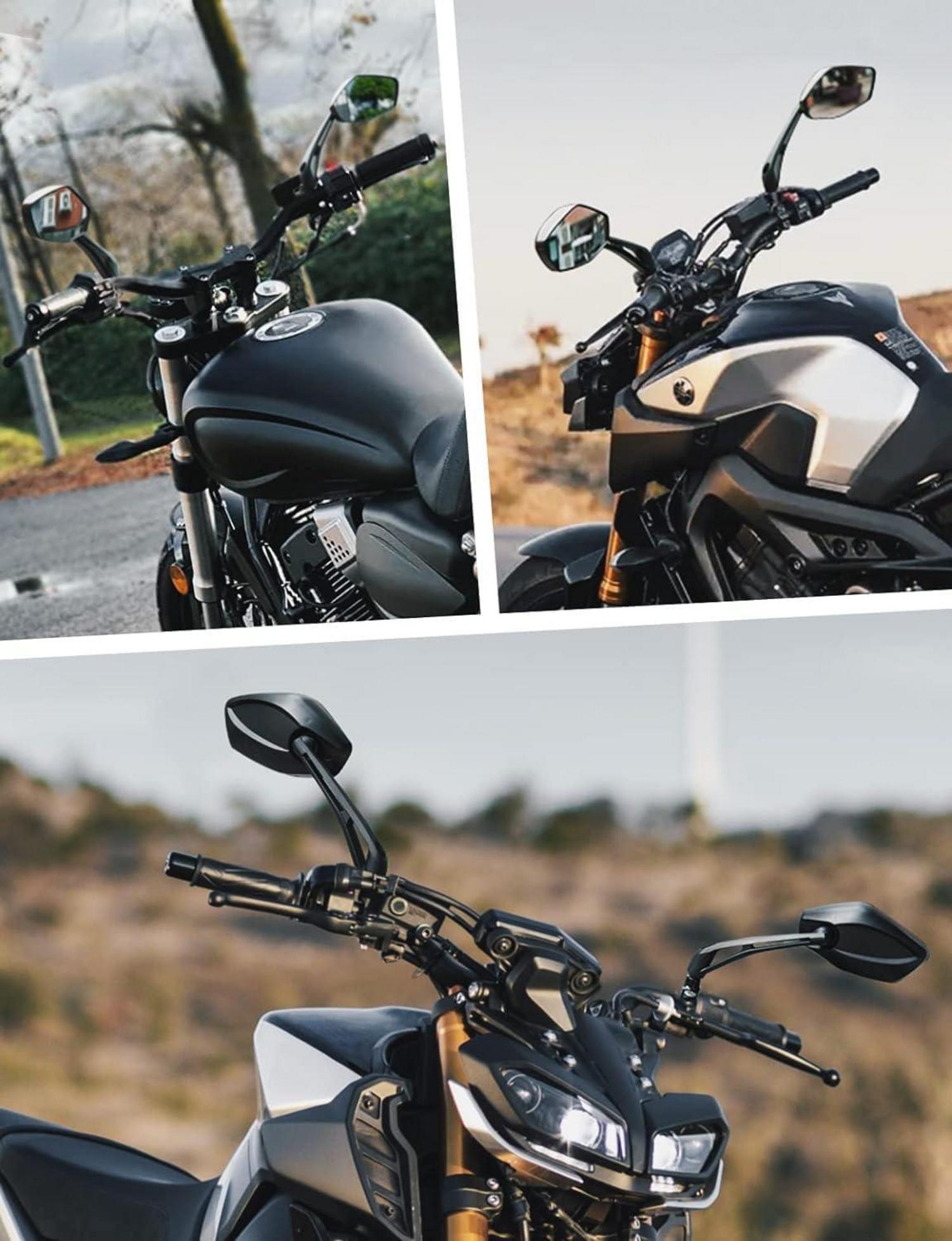 Motorrad Rückspiegel E-geprüft Universal M8 M10 Aluminium ABS