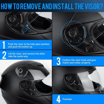 Integralhelm Motorradhelm ECE 22.06 Schwarz XL