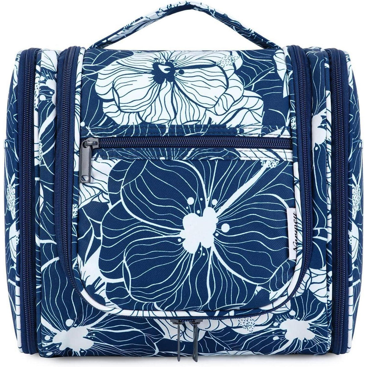 Kulturtasche zum Aufhängen, Blau Lotos, Mittel