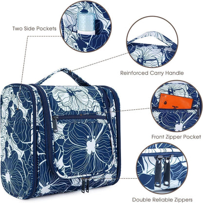 Kulturtasche zum Aufhängen, Blau Lotos, Mittel